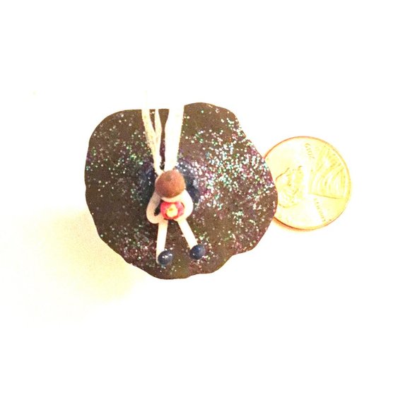 Mini Fairy Shroomie Magical Mushroom and Tiny Fairy Holding Flowers with Moss - Picture 6 of 7